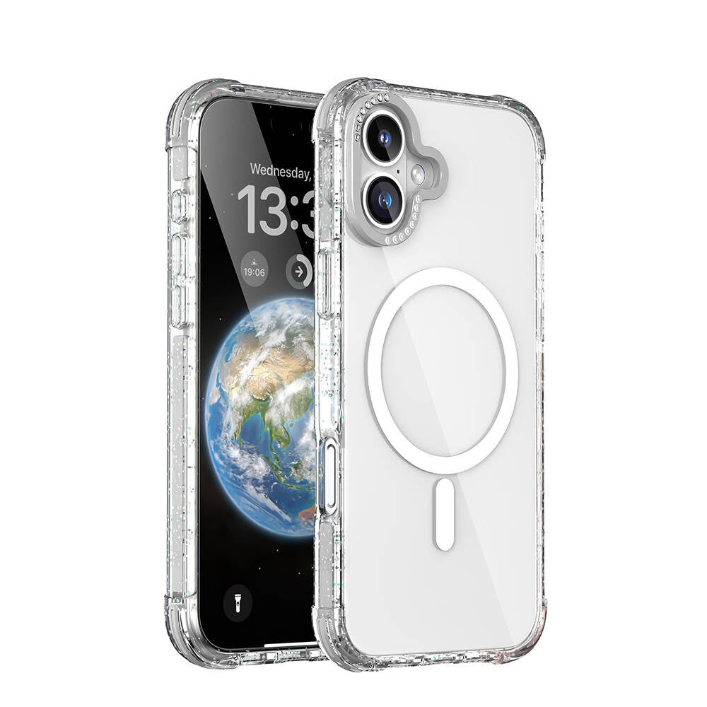 iPhone 16 Kılıf M-safe Şarj Özellikli Taşlı ve Simli Tasarım Mutural Blink Kılıf iPhone 16 Kılıf M-safe Şarj Özellikli Taşlı ve Simli Tasarım Mutural Blink Kılıf